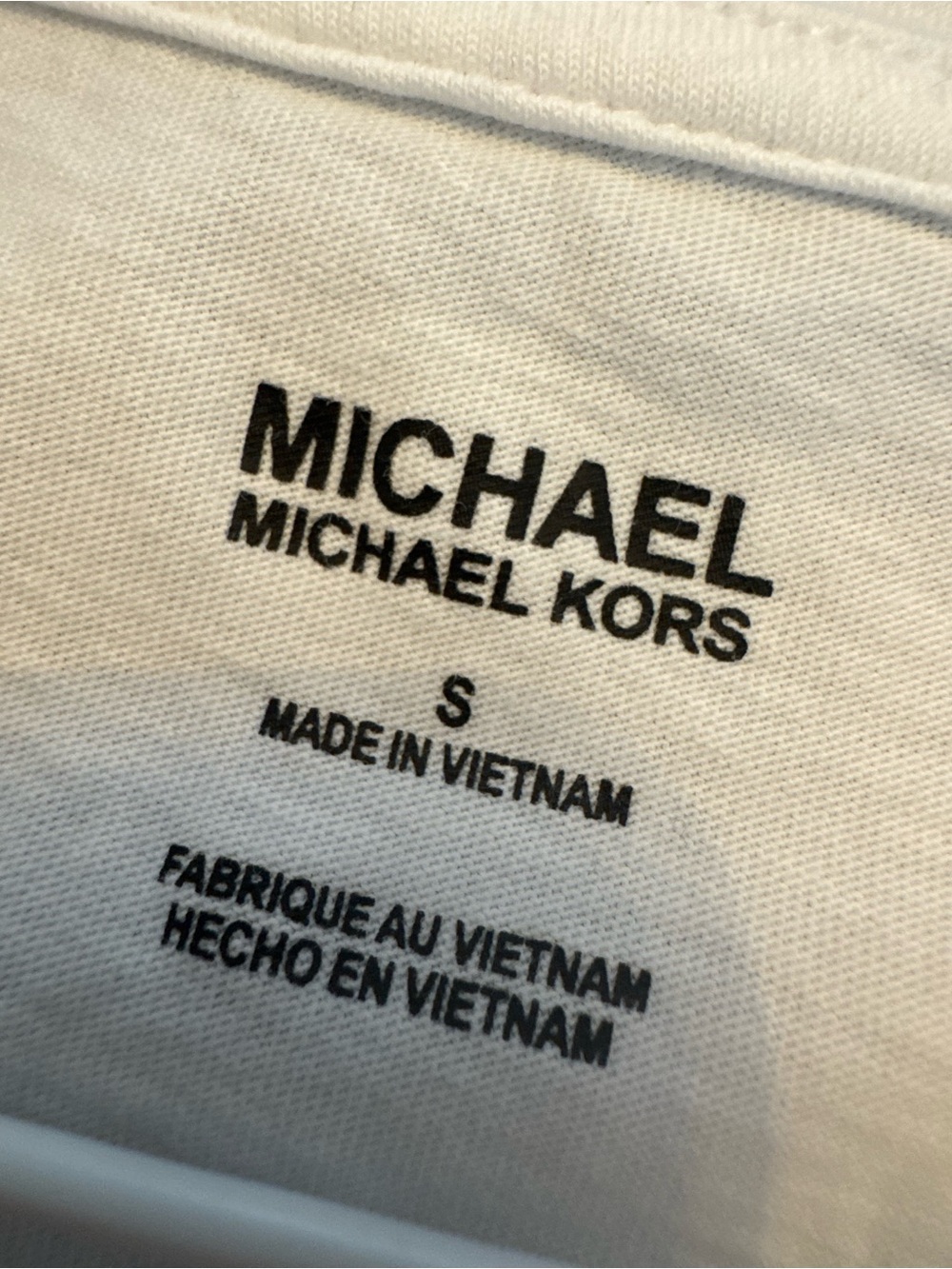 Michael Kors White T-Shirt with Black MK Seal Graphic - Picture 3 of 4